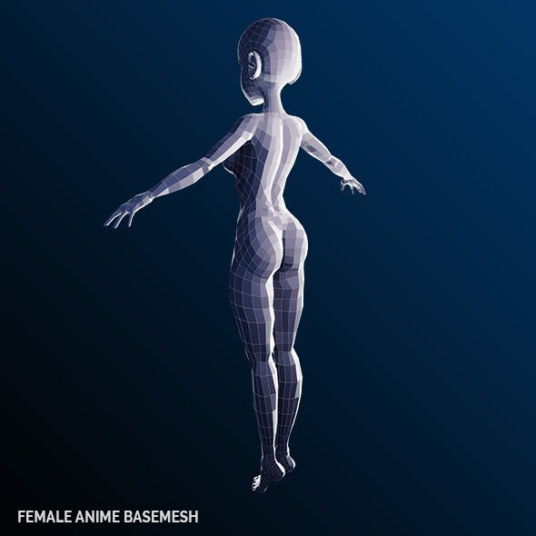 Female Anime Base Mesh By SanitySideLabs | 3DOcean